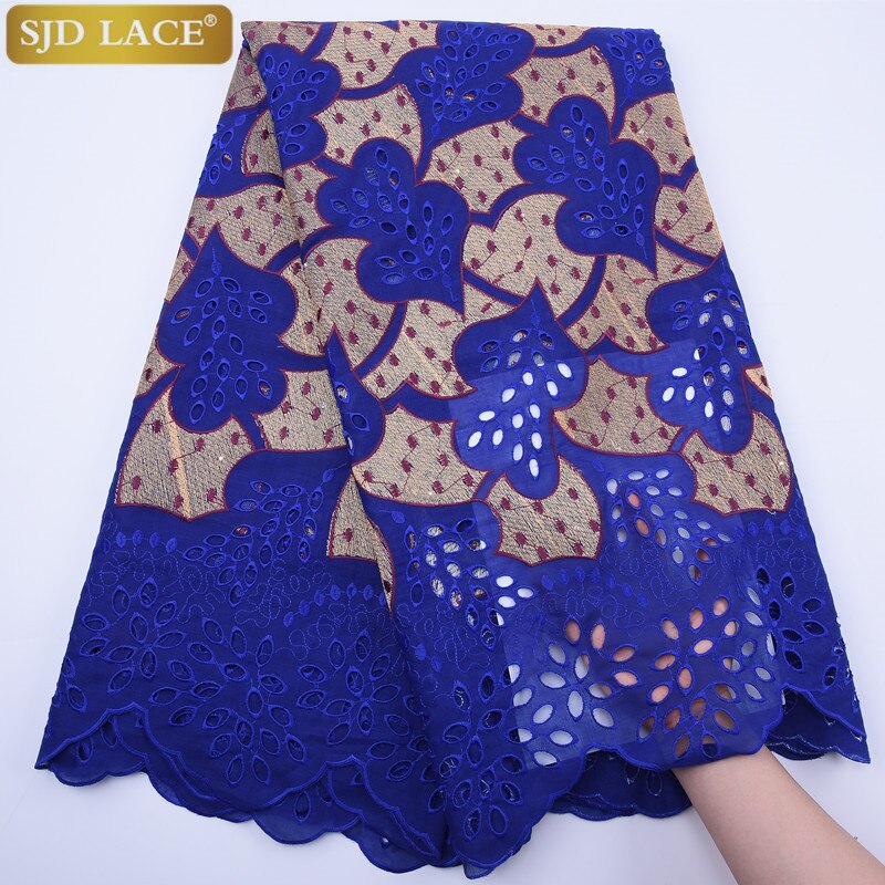 SJD LACE High Quality Swiss Voile Lace In Switzerland With Stones Eyelet Holes Nigerian African Lace Fabric For Party Sew A1813