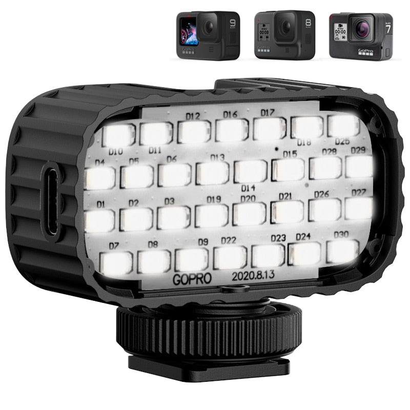 Ulanzi VL28 5500K Mini LED Video Light Rechargable GoPro Light Mod On Camera Light for Gopro 10 9 8 iPhone 13 12 Pro Max 11 X Xs