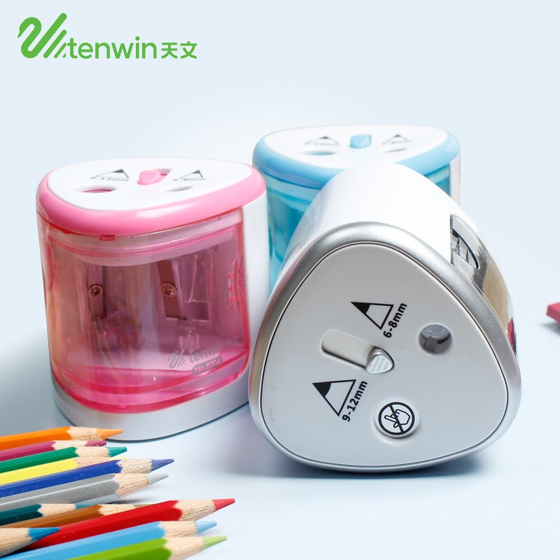 2023 New Two-hole Electric Automatic Pencil Sharpener Switch Pencil Sharpener Home Office School Supplies Stationery Art