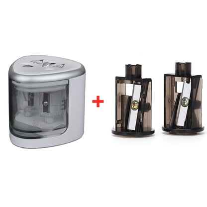 2023 New Two-hole Electric Automatic Pencil Sharpener Switch Pencil Sharpener Home Office School Supplies Stationery Art