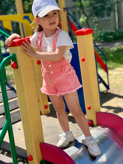 Chumhey 0-11T Summer Children's Clothing Sets Jeans For Girls Pants Kids Denim Overalls Suspender Shorts Pink Jumpsuit Trousers