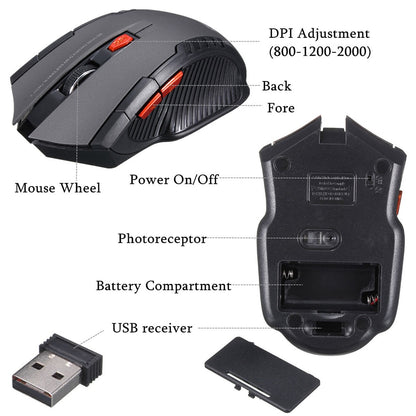 2.4G Gaming Mouse Wireless Optical Mouse Game Wireless Mice with USB Receiver Mouse for PC Gaming Laptops