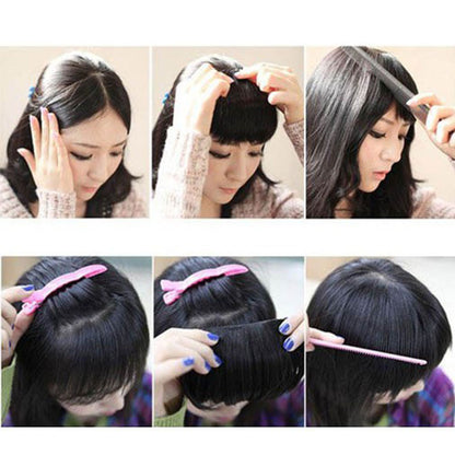 S-noilite Synthetic 15Colors Real Thick 35g Natural Bang False Hair Black Brown Auburn Red Clip In On Bangs Hair