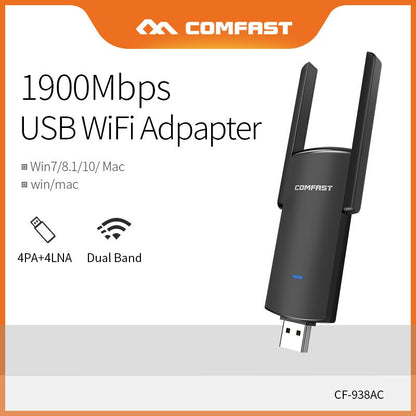 Comfast 1900Mbps Gigabit Wireless WiFi Adapter Dual Band 2.4 &amp; 5.8Ghz High Power Gaming Network Card