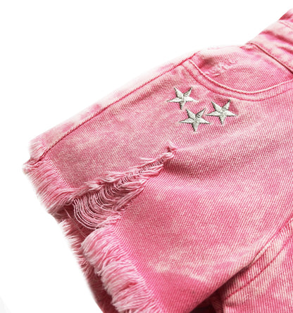 Chumhey 0-11T Summer Children's Clothing Sets Jeans For Girls Pants Kids Denim Overalls Suspender Shorts Pink Jumpsuit Trousers
