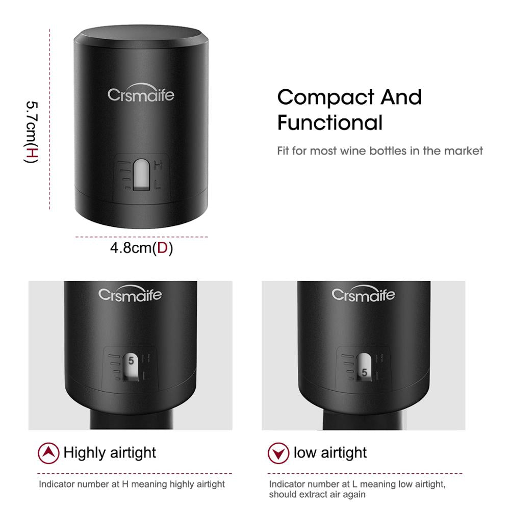 1Pc ABS Vacuum Red Wine Bottle Cap Stopper Vacuum Sealer Wine Stopper Fresh Wine Keeper Champagne Cork Stopper Kitchen Bar Tools