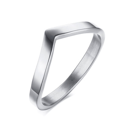 Simple Chevron V Shape Ring For Party 316L Stainless Steel Fashion Jewelry Rings For Women
