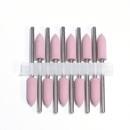 10pcs Silicone Nail Drill Bit Rubber Manicure Drills Electric Rotary Mills Cutter Cuticle Polishing Tools Nail Salon Accessories