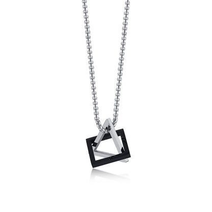 Vnox Retro Hollow Cube Pendant for Men Stainless Steel Square Vintage Necklace Punk Geometric Collier 24" Chain