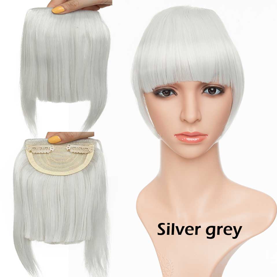 S-noilite Synthetic 15Colors Real Thick 35g Natural Bang False Hair Black Brown Auburn Red Clip In On Bangs Hair