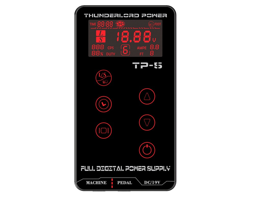 THUNDERLORD Digital Tattoo Power Supply LCD Touch Screen Dual Power Source For Tattoo Rotary Pen Makeup Machine Tattoo Supplies