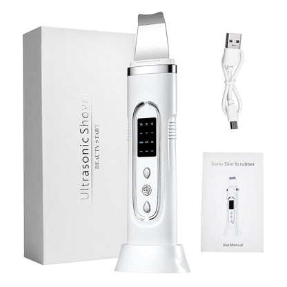 Ultrasonic Skin Scrubber Electric Facial Cleansing Pore Deep Cleaner Acne Blackhead Remover Peeling Shovel Device Beauty Machine