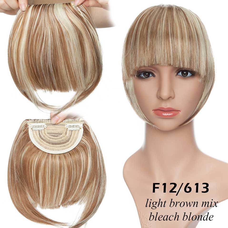 S-noilite Synthetic 15Colors Real Thick 35g Natural Bang False Hair Black Brown Auburn Red Clip In On Bangs Hair