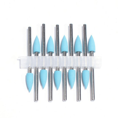 10pcs Silicone Nail Drill Bit Rubber Manicure Drills Electric Rotary Mills Cutter Cuticle Polishing Tools Nail Salon Accessories