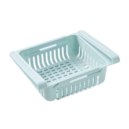 Telescopic Drawer Fridge Storage Box Slide Food Fruits Vegetables Organizer Container Basket Holder Sliding Design Storage Box
