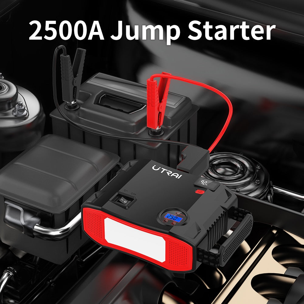 UTRAI 4 In 1 2000A Jump Starter Power Bank 16000mAh 150PSI Air Compressor Tire Pump Portable Charger Car Booster Starting Device
