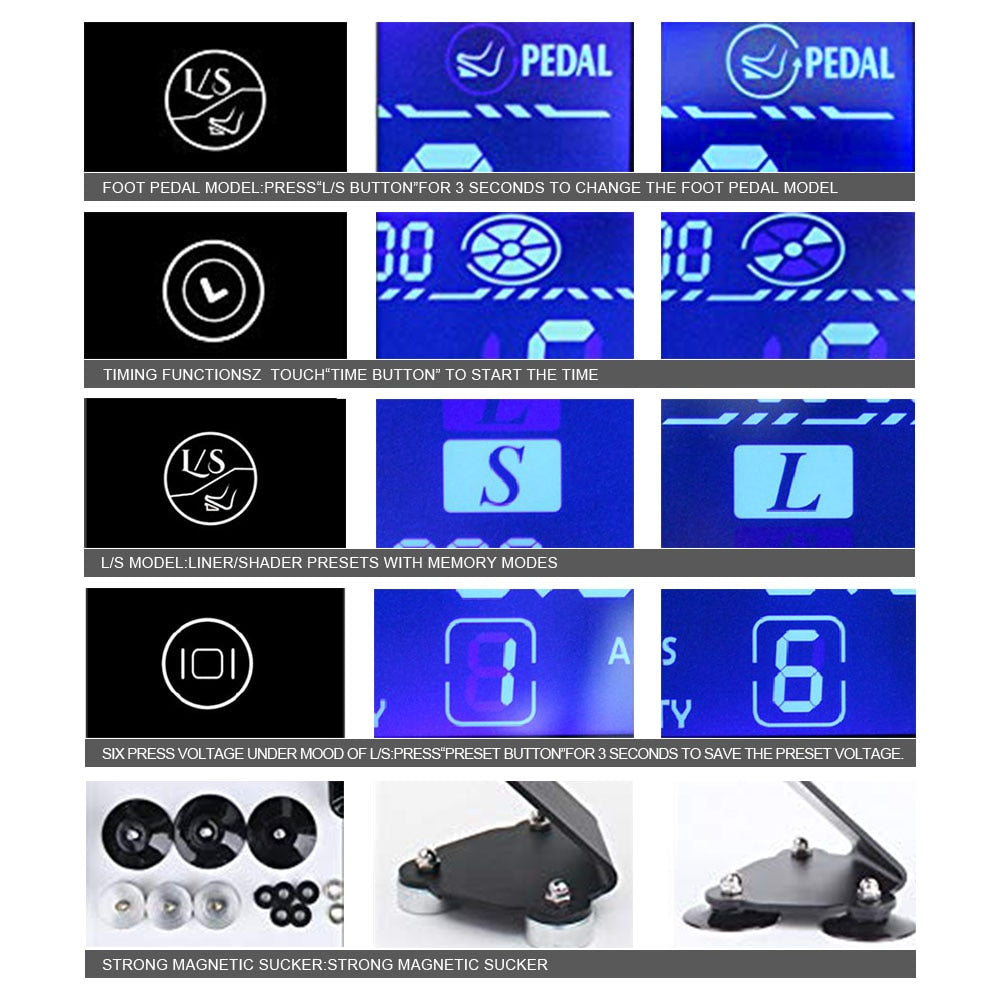 THUNDERLORD Digital Tattoo Power Supply LCD Touch Screen Dual Power Source For Tattoo Rotary Pen Makeup Machine Tattoo Supplies