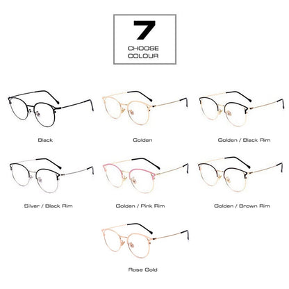 SHAUNA Fashion Anti-Blue Light Metal Cat Eye Glasses Frame Fashion Cat Ear Optical Frames Women