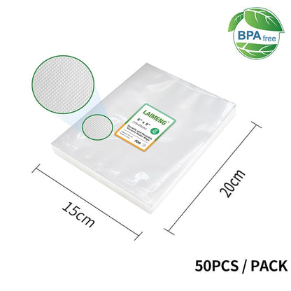 LAIMENG 50 Bags for Vacuum Packaging for Food Saver Vac Sealer Sous Vide Vaccume Pre-Cut Storage Bag For Vacuum Packer P105