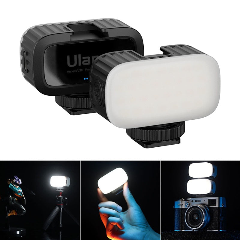 Ulanzi VL28 5500K Mini LED Video Light Rechargable GoPro Light Mod On Camera Light for Gopro 10 9 8 iPhone 13 12 Pro Max 11 X Xs