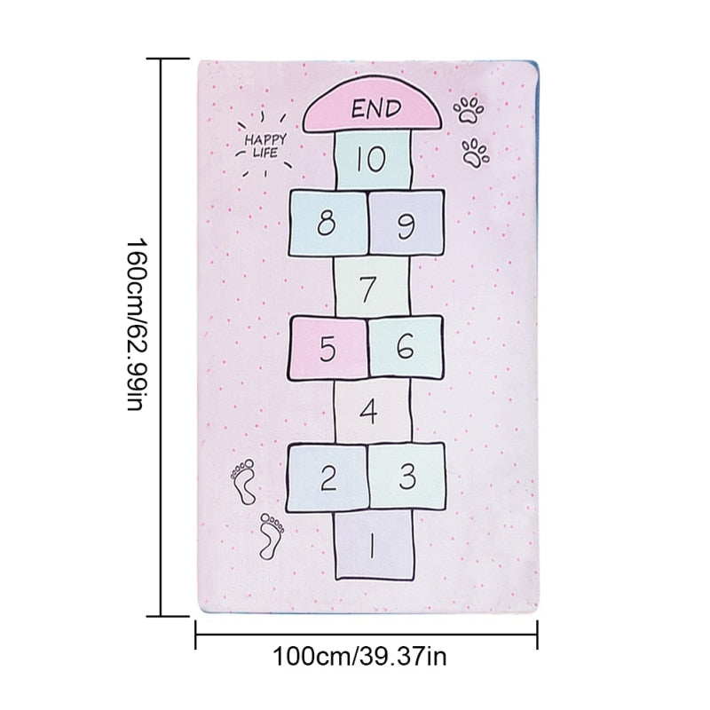 1PC Carpet Game Mat Kids Hop Count Fun Educational Durable Woven Anti Slip Floor Carpet Kid’s Floor Play Mat For Bedroom Nursery
