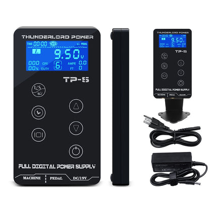 THUNDERLORD Digital Tattoo Power Supply LCD Touch Screen Dual Power Source For Tattoo Rotary Pen Makeup Machine Tattoo Supplies