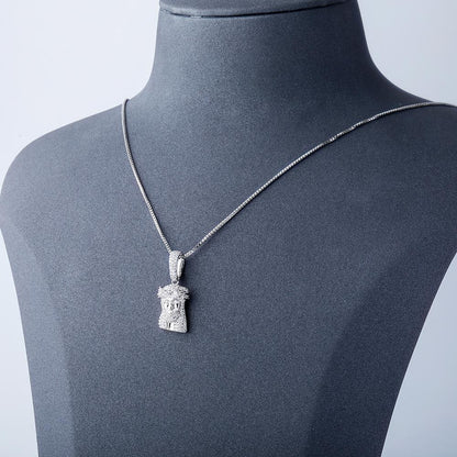 TOPGRILLZ 925 Sterling Silver Jesus Pendant Iced Out Cubic Zirconia Women's Pendant Hip Hop High Quality Charm Jewelry For Gift