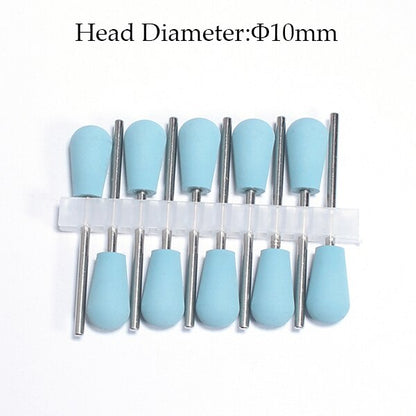 10pcs Silicone Nail Drill Bit Rubber Manicure Drills Electric Rotary Mills Cutter Cuticle Polishing Tools Nail Salon Accessories