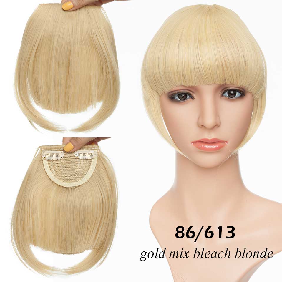 S-noilite Synthetic 15Colors Real Thick 35g Natural Bang False Hair Black Brown Auburn Red Clip In On Bangs Hair