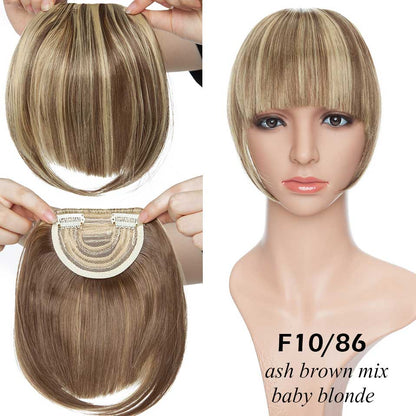S-noilite Synthetic 15Colors Real Thick 35g Natural Bang False Hair Black Brown Auburn Red Clip In On Bangs Hair