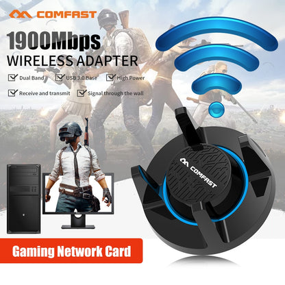 Comfast 1900Mbps Gigabit Wireless WiFi Adapter Dual Band 2.4 &amp; 5.8Ghz High Power Gaming Network Card