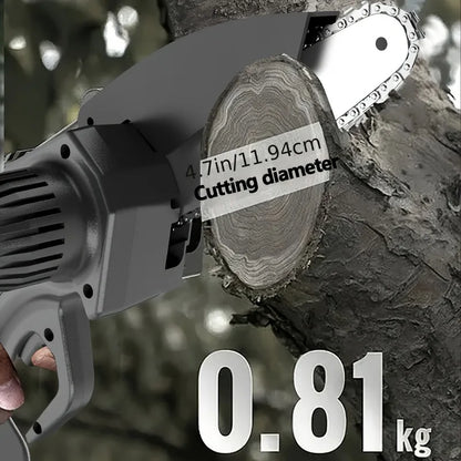 Mini Chainsaw, 6 Inch Portable Cordless Chainsaw With 2 Battery Safety And Full Lock For Wood Cutting, Tree Trimming, Courtyard
