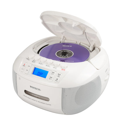 CD Player Boombox Cassette Player Combo with Bluetooth,AM/FM Radio,Stereo Sound with Remote Control,AUX/USB Drive,Tape Recording