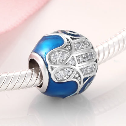 925 Sterling Silver Hand of Fatima pendants Patron saint charms beads Fits Original Designer Charms Bracelet Jewelry making