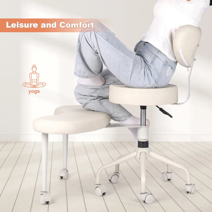 Comfortable Chair Backrest Chair Living Room Adjustable Beauty Chairs Yoga Ergonomic Swivel Chair Modern Furniture with Wheels