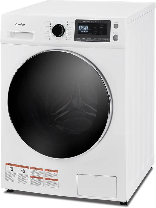 24" Washer and Dryer Combo 2.7 cu.ft 26lbs Washing Machine Steam Care, Overnight Dry, No Shaking Front Load