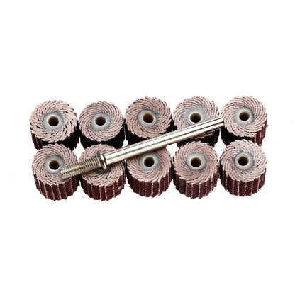 DRELD 10Pcs Dremel Accessories 240-Grit Sanding Flap Disc Grinding Sanding Flap Wheels Brush Sand Rotary Tool 10 x 10x 3mm