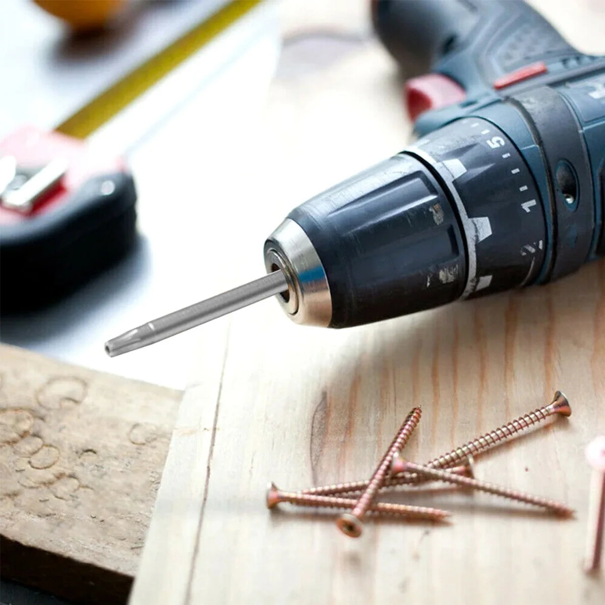 11Pcs Torx Screwdriver Bit Set 1/4 Inch Hex Shank Tough Torx Star Hex Security Bit Set Professional Magnetic Star S2 Steel