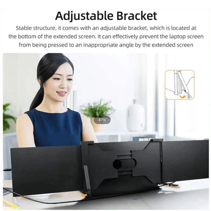 15 inch Monitor Portable Triple-screen Monitor Laptop Expansion Screen 1920*1080 Easy Installation for 15-17 inch Laptop