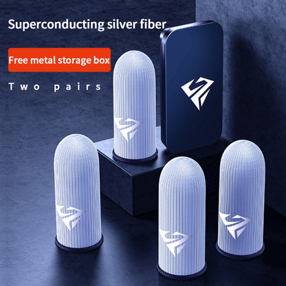 1Pair Finger Sleeve For PUBG Mobile Game Finger Cover Breathable Game Controller Touch Screen Luminous Gaming Thumb Gloves