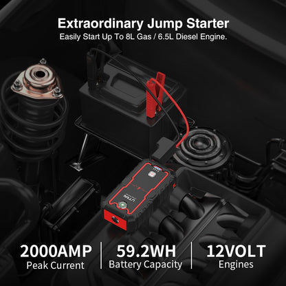 UTRAI Jump Starter Power Bank 2000A /1000A Portable Car Battery Starter For 12V Car Emergency Booster Starter Starting Device