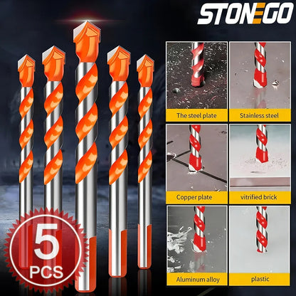 STONEGO 1PC/5PCS Multifunctional Drill Bits Ceramic Wall Tile Marble Glass Punching Hole Saw Drilling Bits 6mm/8mm/10mm/12mm