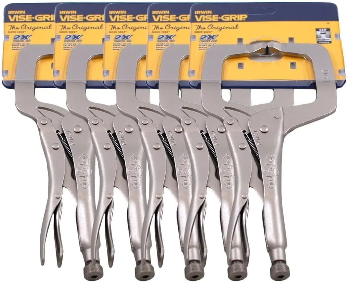 IRWIN Vise Grip 11R 11" C Clamp Locking Regular Tip Easy Release Pliers (5 PACK)
