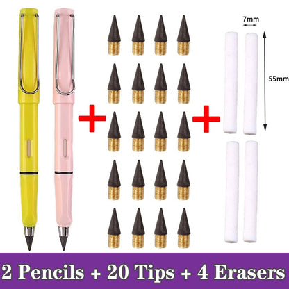 26 Pcs/Set Eternal Pencil Art Sketch Color Kawaii Infinity Pencils No Sharpening for Girl School Supplies Stationery Gifts Pens