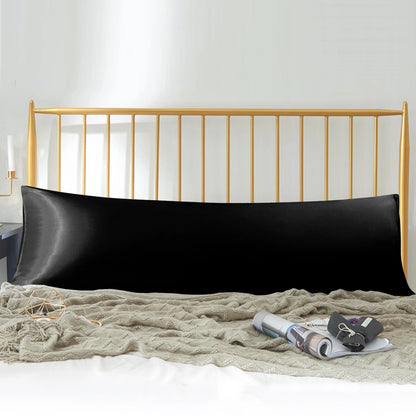Ntbay Cool and Smooth Satin Long Body Pillowcase with Envelope Closure, Super Soft Body Pillow Cover for Hair and Skin