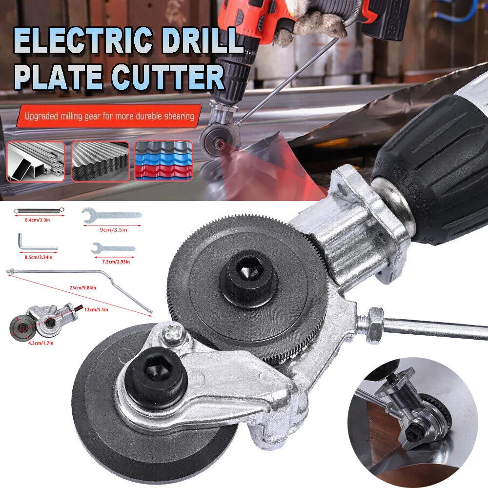 Electric Drill Cutter Metal Sheet Cutter Nibbler Double Headed Iron Metal Sheet Cutter Free Cutting Tool