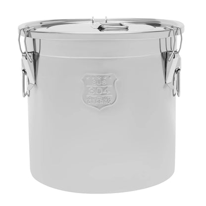 33L Stainless Steel Airtight Rice Bucket Canister Food Storage Container w/ Lid