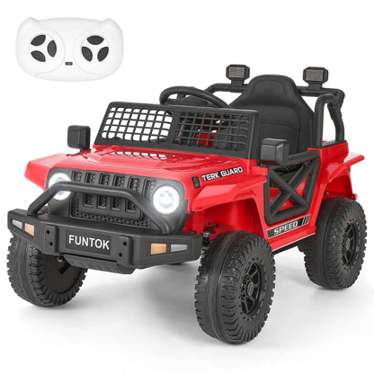 12V 2 Wheel Kids Remote Control Ride On Truck Single Seat Off-Road Battery Powered Safety Belt Riding Toys Enthusiasts LED Light