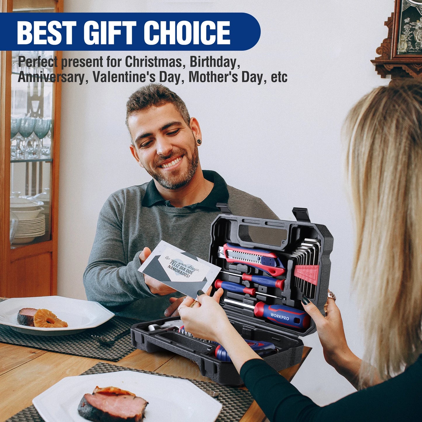 WORKPRO 35-Piece Tools Set General Household Tool Kit with Storage Toolbox, Basic Tool Set for Home, Garage, Apartment, Dorm