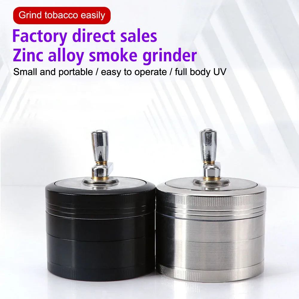 Tobacco Grinder 61MM 4-Layer Hand Tools Spice Cutter Aluminum Alloy Smoking Herb Cutter Latest Lightning-Shaped Portable